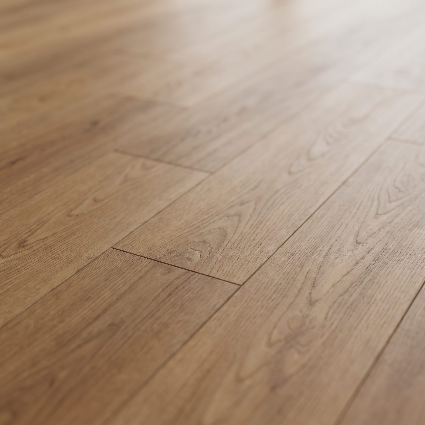 Close-up of light oak luxury vinyl plank flooring